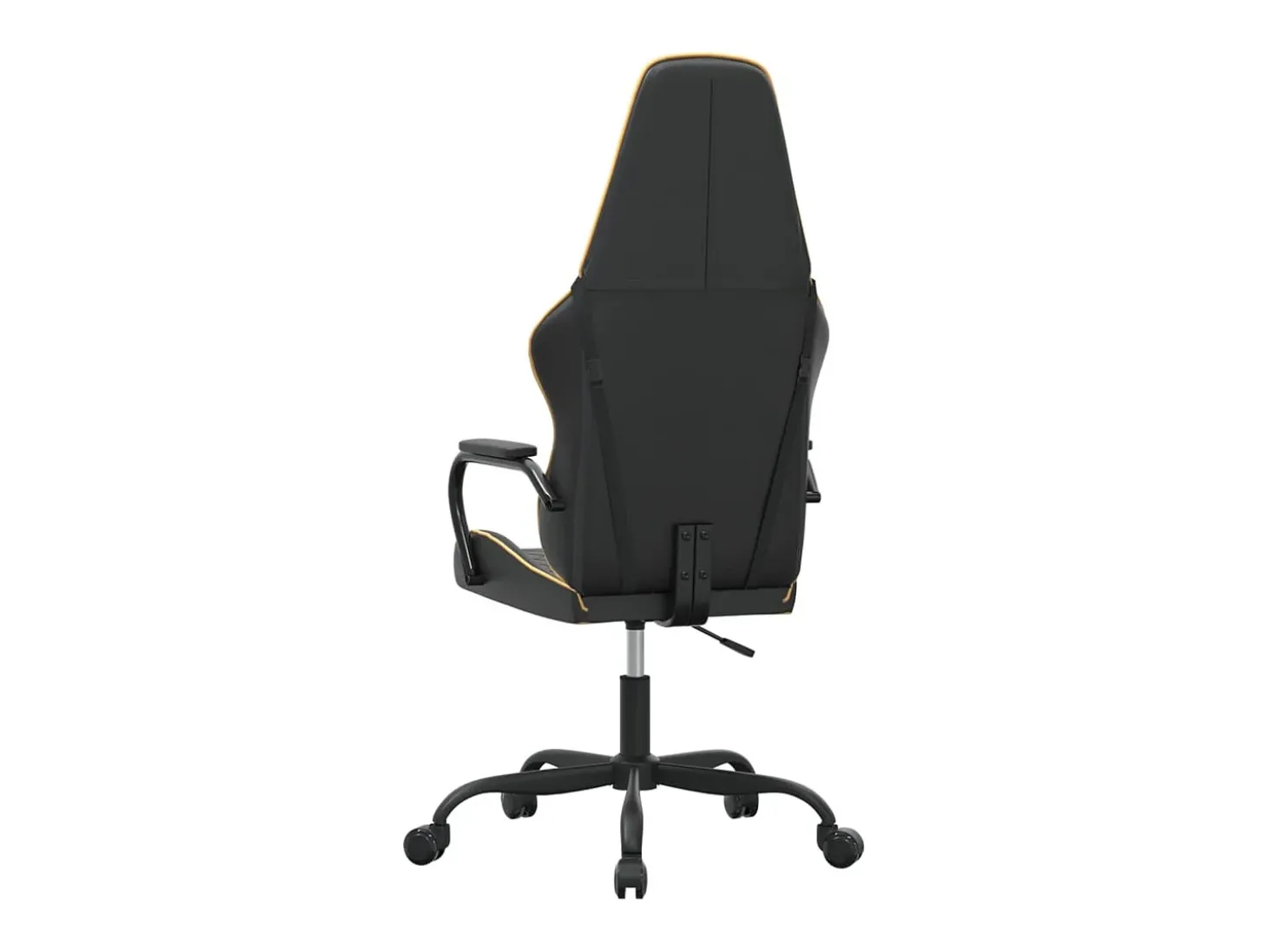 Cadeira gaming couro artificial preto e dourado