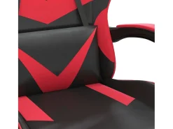 Cadeira gaming giratória couro artificial preto e vermelho