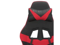 Cadeira gaming giratória couro artificial preto e vermelho
