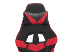 Cadeira gaming giratória couro artificial preto e vermelho