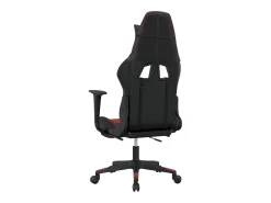 Cadeira gaming massagem + apoio couro art. preto/vermelho tinto