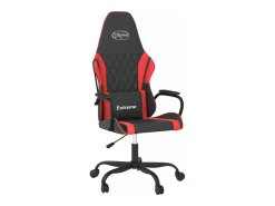 Cadeira gaming massagens couro artificial preto e vermelho