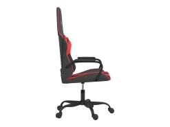 Cadeira gaming massagens couro artificial preto e vermelho