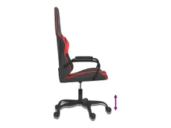 Cadeira gaming massagens couro artificial preto e vermelho