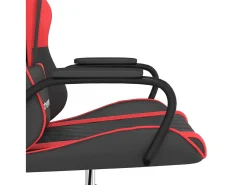 Cadeira gaming massagens couro artificial preto e vermelho