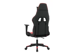 Cadeira gaming massagens couro artificial preto e vermelho