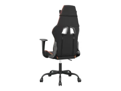 Cadeira gaming massagens couro artificial preto e laranja