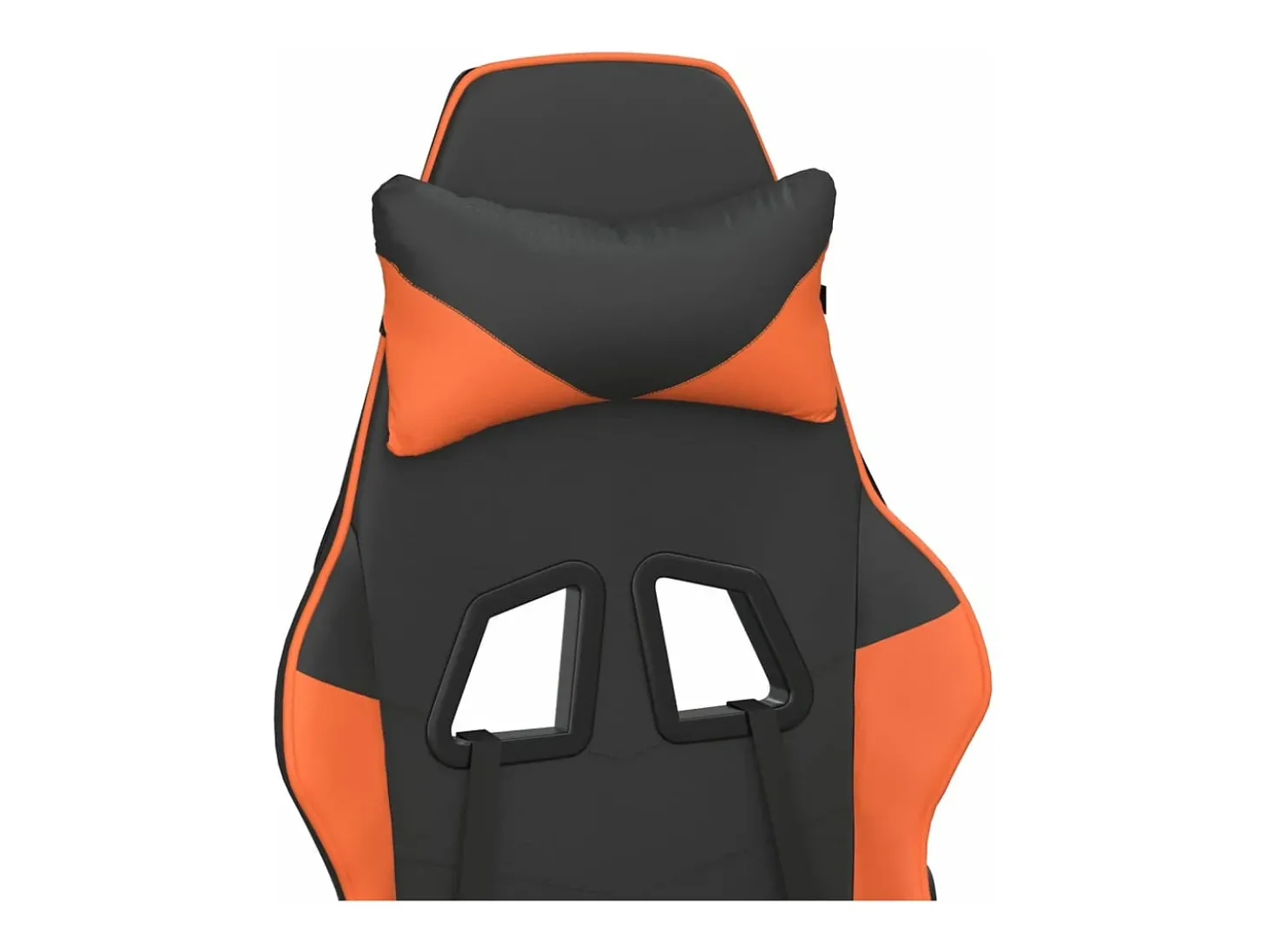 Cadeira gaming massagens couro artificial preto e laranja