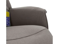Cadeira massagens reclin. com apoio pés tecido cinza-acastanhado SHL73490