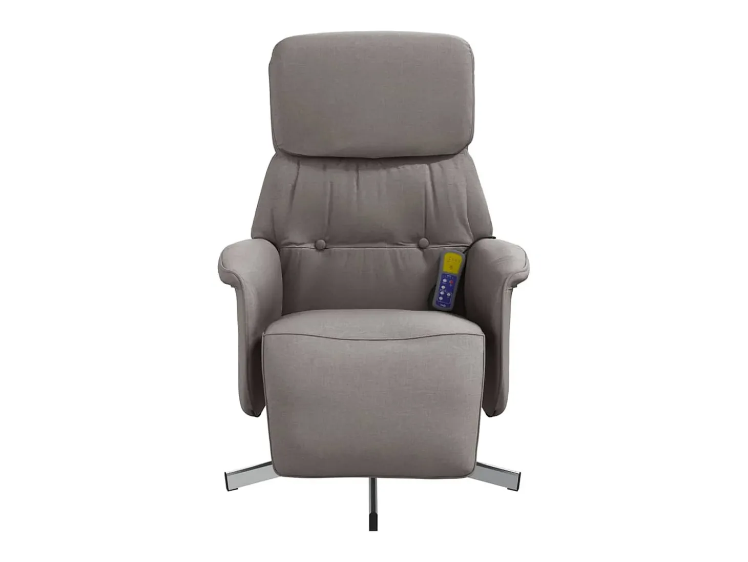 Cadeira massagens reclin. com apoio pés tecido cinza-acastanhado SHL73490