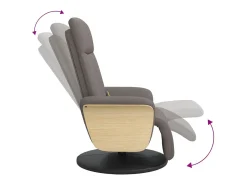 Cadeira massagens reclin. com apoio pés tecido cinza-acastanhado SHL275344