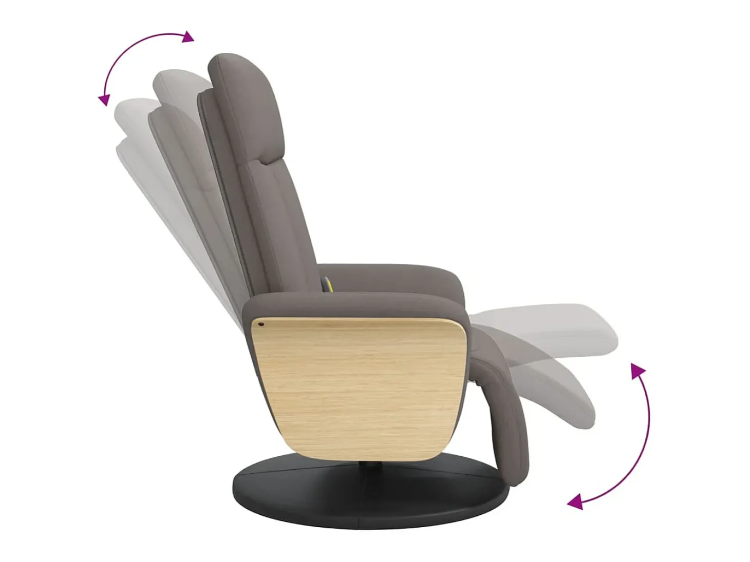 Cadeira massagens reclin. com apoio pés tecido cinza-acastanhado SHL275344