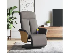 Cadeira massagens reclin. com apoio pés tecido cinza-acastanhado SHL275344