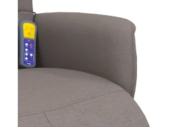 Cadeira massagens reclin. com apoio pés tecido cinza-acastanhado SHL121367