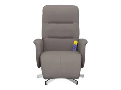 Cadeira massagens reclin. com apoio pés tecido cinza-acastanhado SHL121367