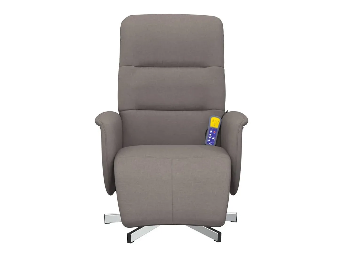 Cadeira massagens reclin. com apoio pés tecido cinza-acastanhado SHL121367