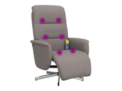 Cadeira massagens reclin. com apoio pés tecido cinza-acastanhado SHL121367