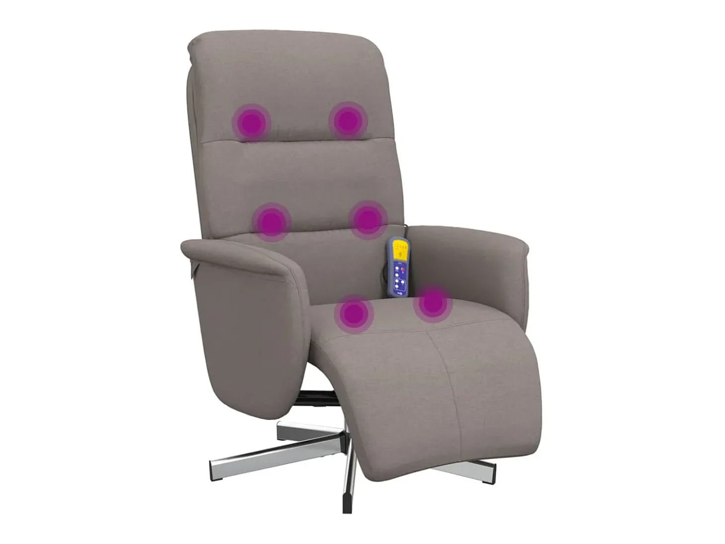 Cadeira massagens reclin. com apoio pés tecido cinza-acastanhado SHL121367