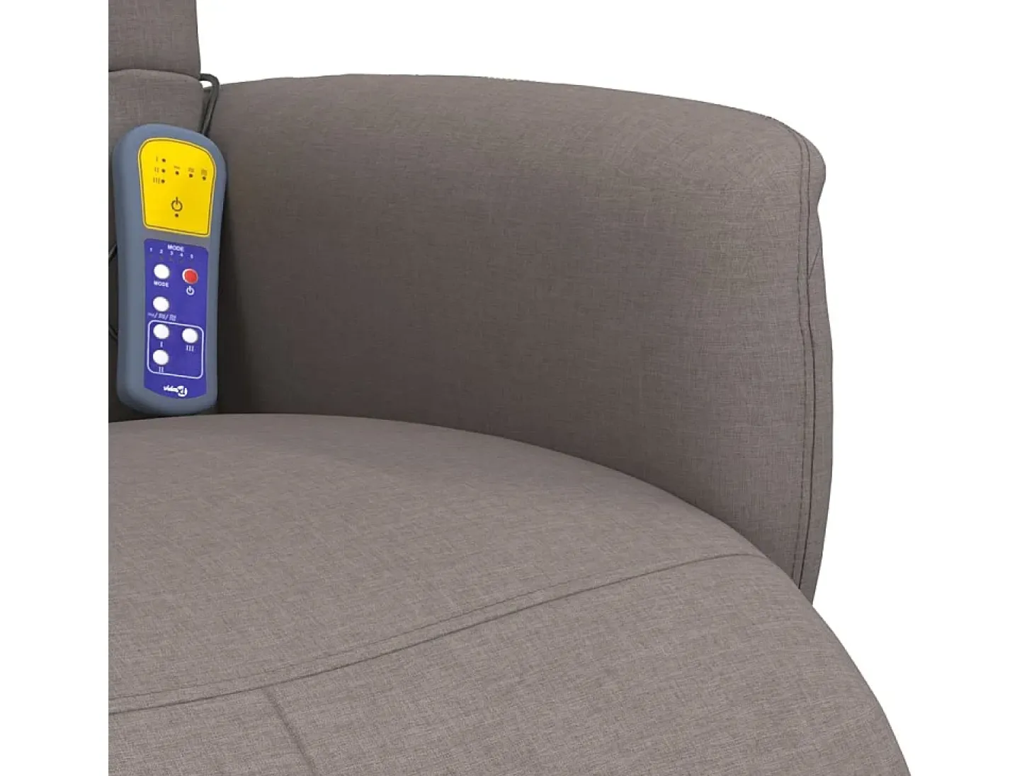 Cadeira massagens reclin. com apoio pés tecido cinza-acastanhado SHL121367