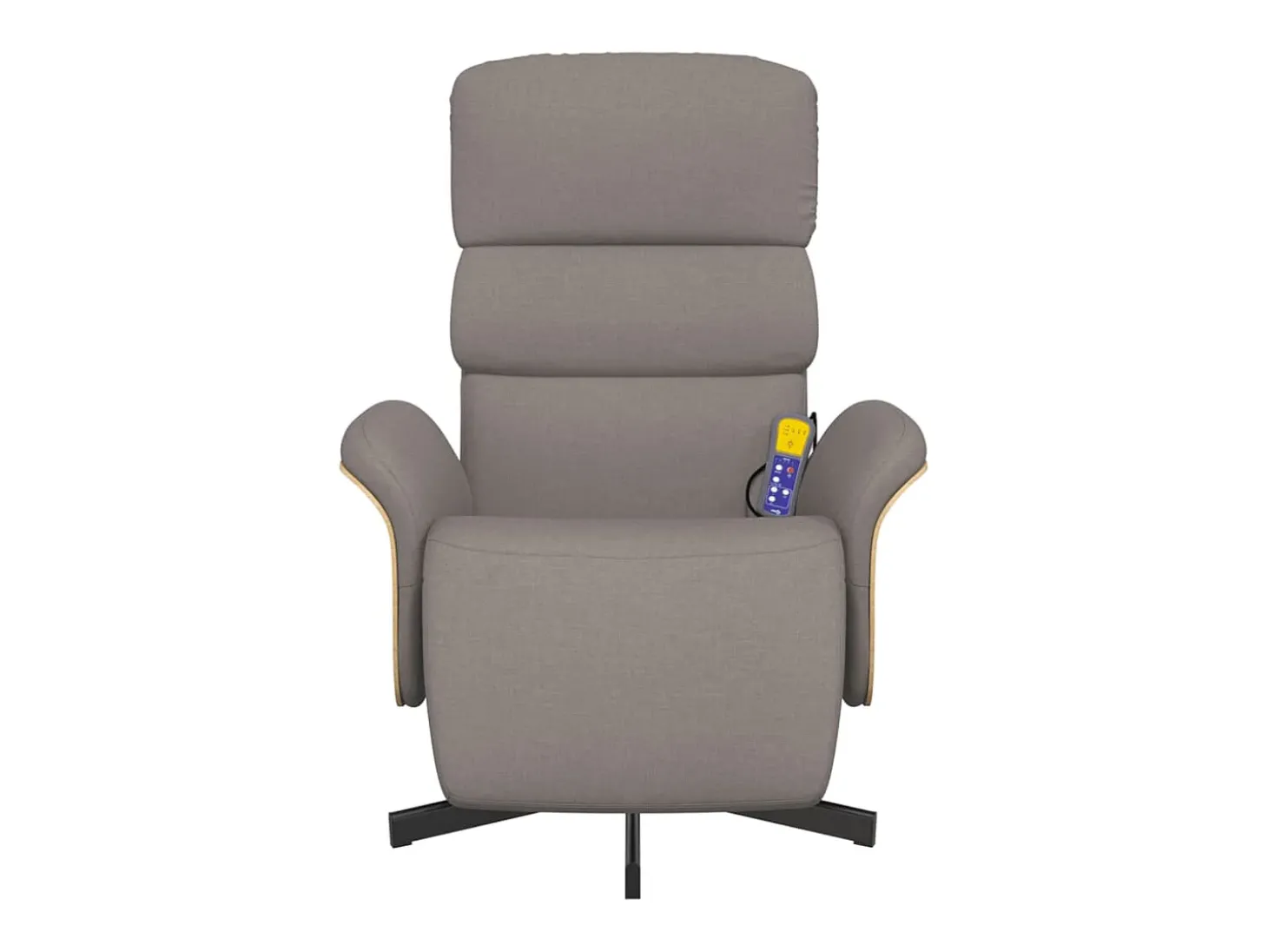 Cadeira massagens reclin. com apoio pés tecido cinza-acastanhado SHL512810