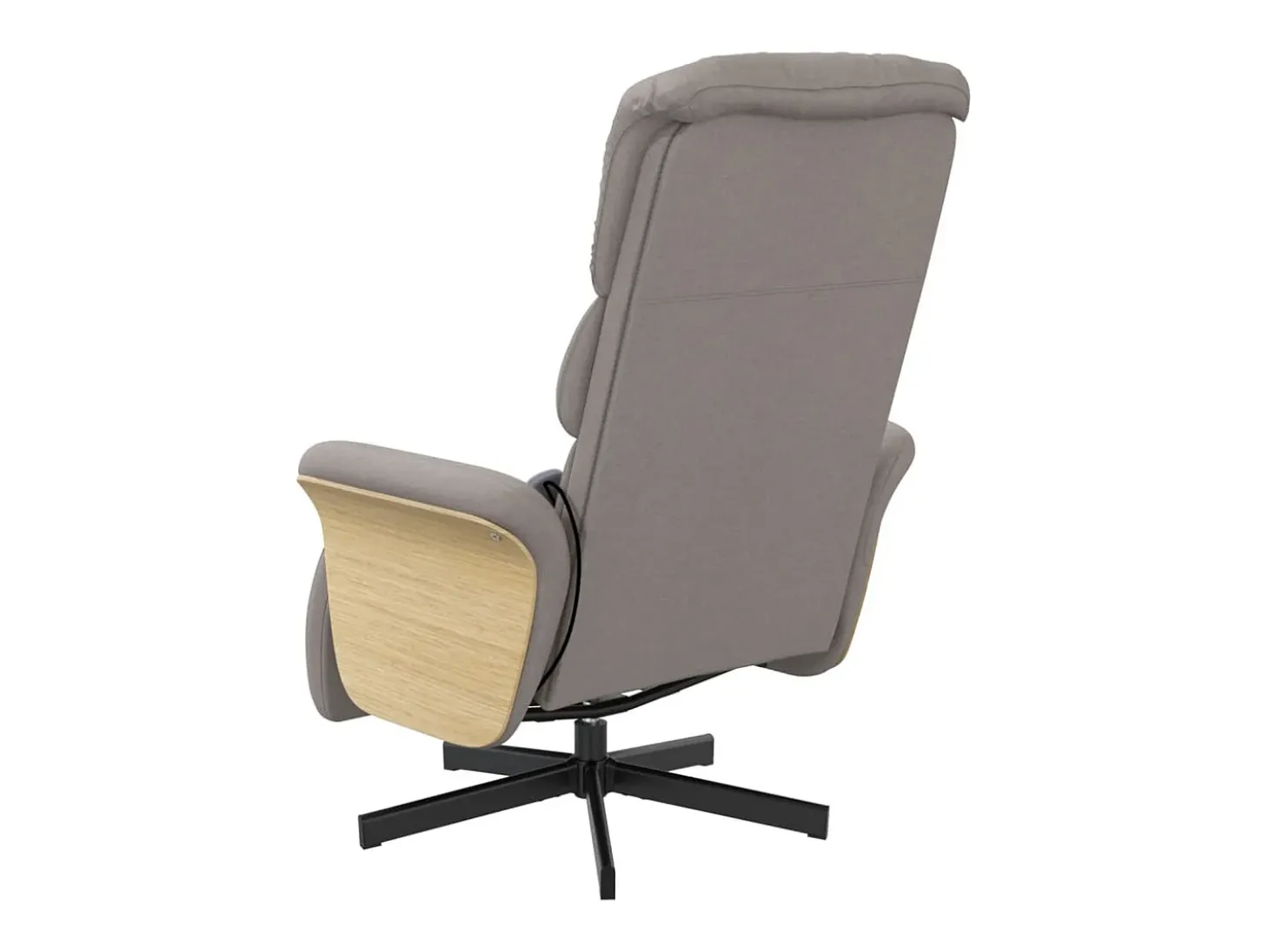 Cadeira massagens reclin. com apoio pés tecido cinza-acastanhado SHL512810