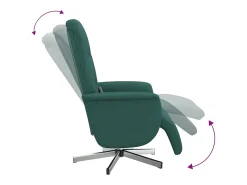 Cadeira massagens reclinável com apoio pés tecido verde-escuro SHL435985