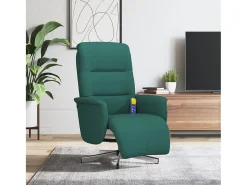Cadeira massagens reclinável com apoio pés tecido verde-escuro SHL435985