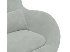 Cadeira Relax | Cadeira com Puff Cinzento-claro 63x73x90 cm Veludo SHL26587