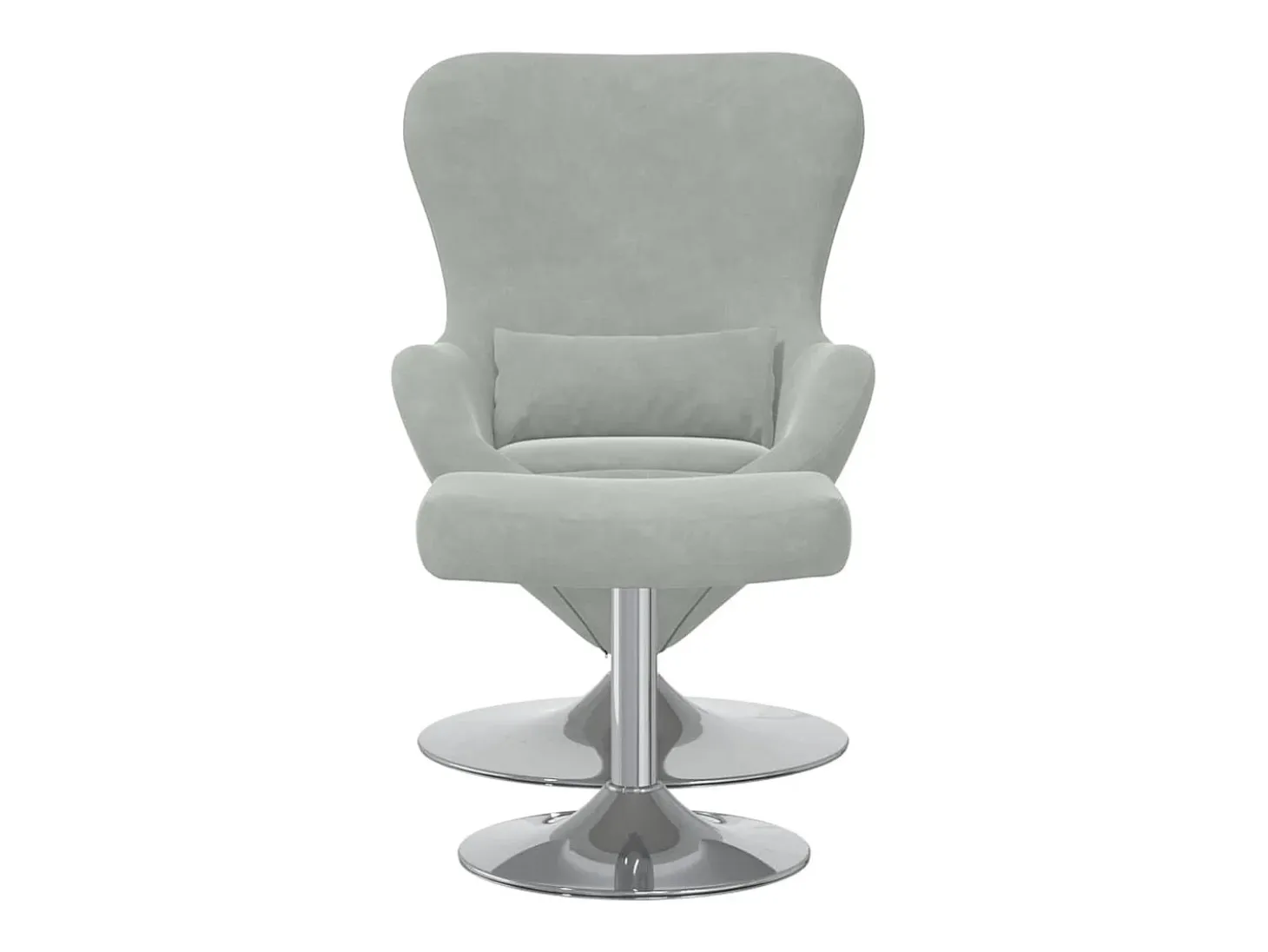 Cadeira Relax | Cadeira com Puff Cinzento-claro 63x73x90 cm Veludo SHL26587