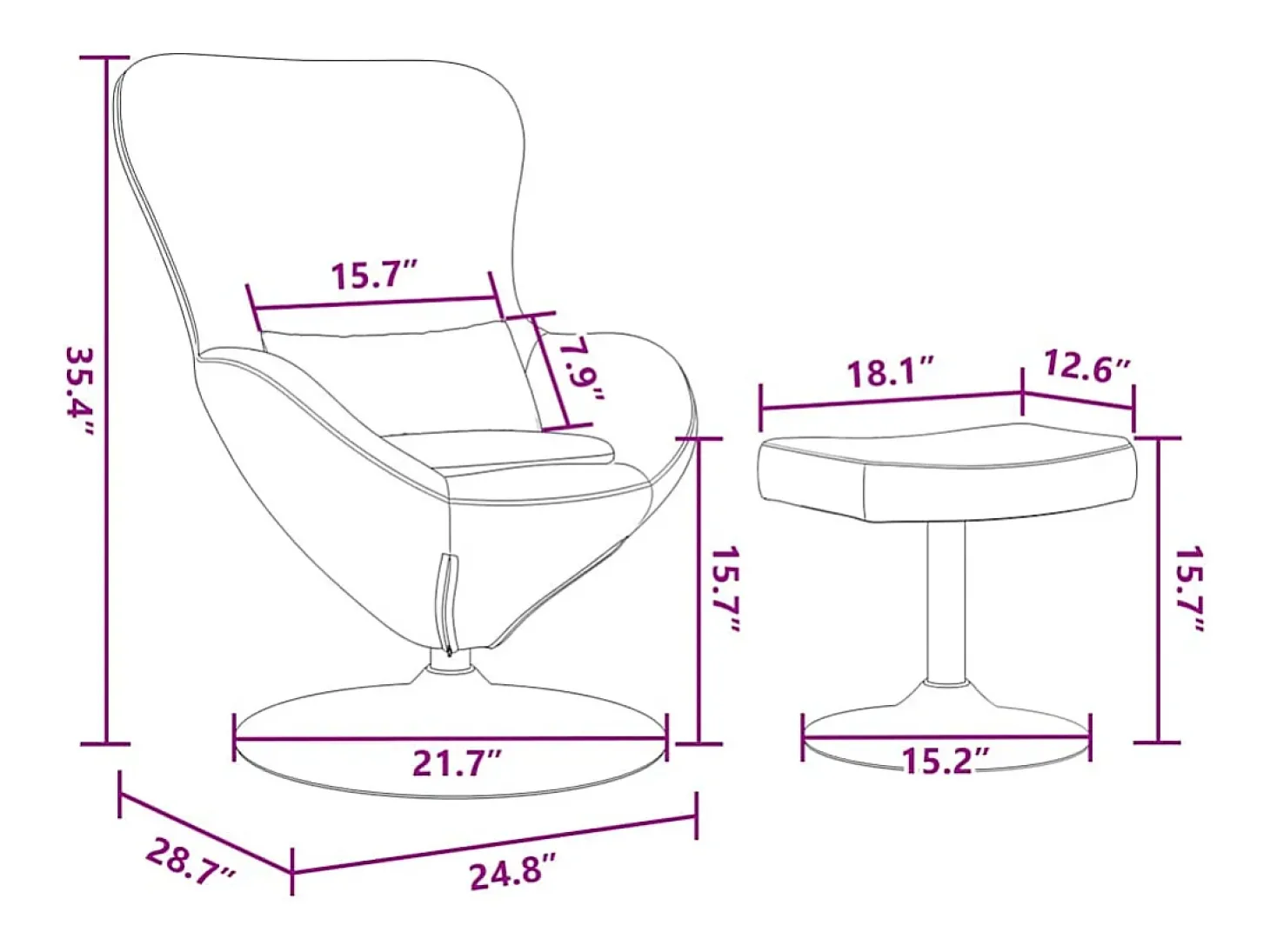 Cadeira Relax | Cadeira com Puff Cinzento-claro 63x73x90 cm Veludo SHL26587