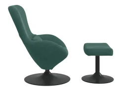 Cadeira Relax | Cadeira com Puff Verde-escuro 63x73x90 cm Veludo SHL228903