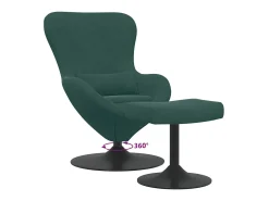 Cadeira Relax | Cadeira com Puff Verde-escuro 63x73x90 cm Veludo SHL228903
