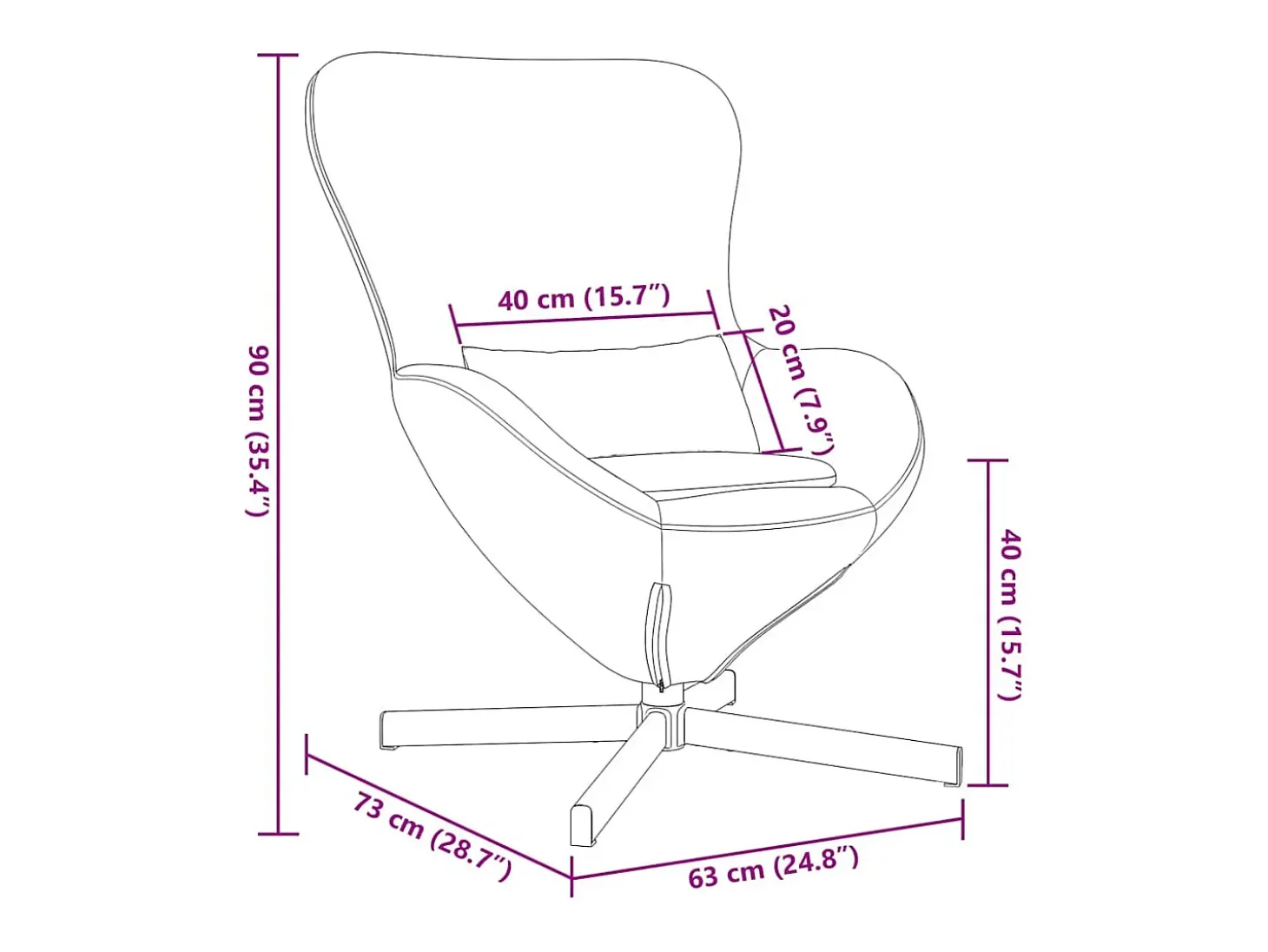 Cadeira Relax | Cadeira ovo Amarelo 63x73x90 cm Veludo SHL946902