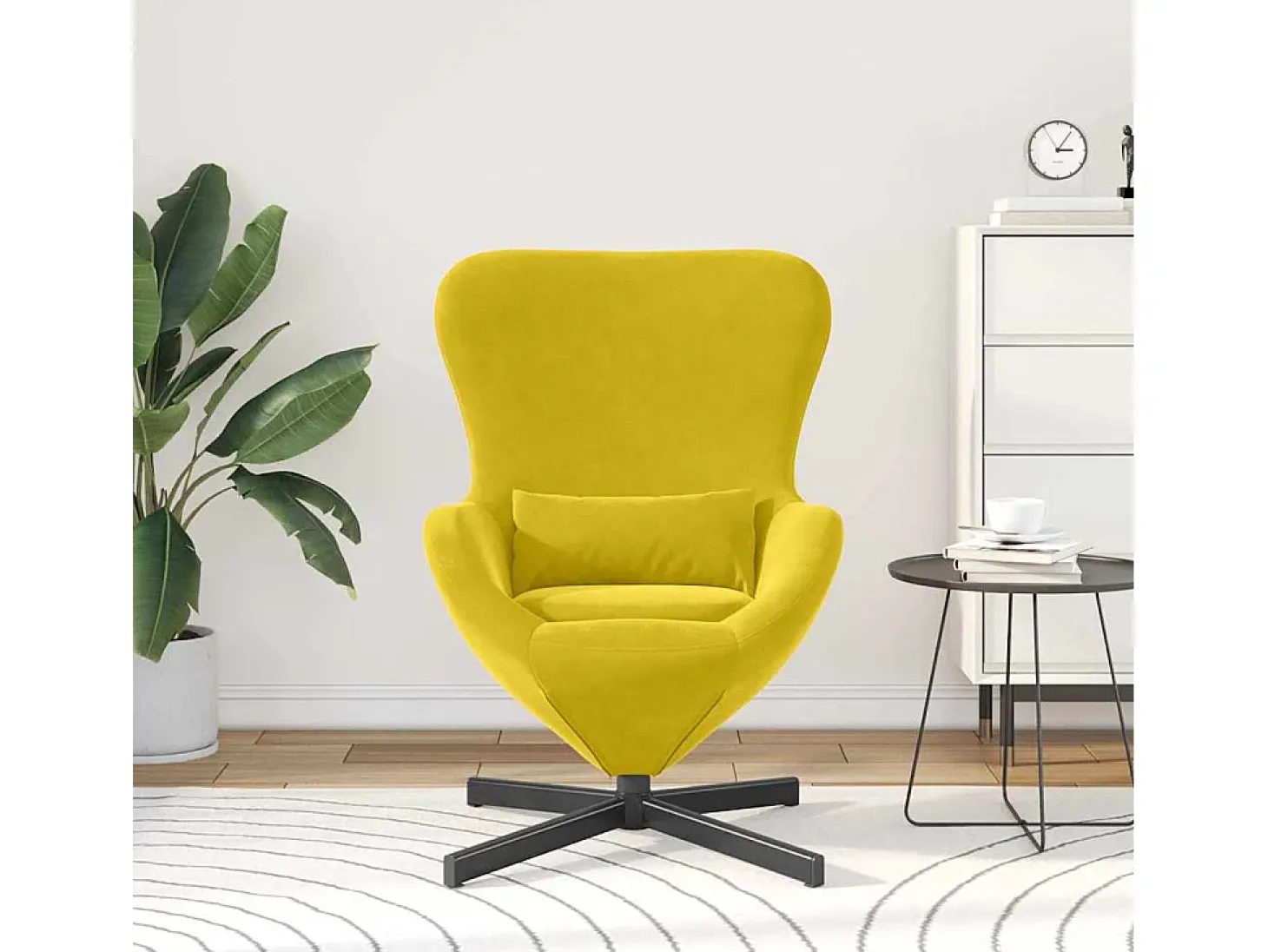 Cadeira Relax | Cadeira ovo Amarelo 63x73x90 cm Veludo SHL946902