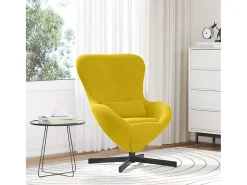 Cadeira Relax | Cadeira ovo Amarelo 63x73x90 cm Veludo SHL946902
