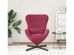 Cadeira Relax | Cadeira ovo vermelho tinto 63x73x90 cm Veludo SHL948976