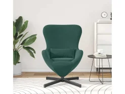 Cadeira Relax | Cadeira ovo Verde-escuro 63x73x90 cm Veludo SHL270031