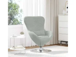 Cadeira Relax | Cadeira ovo Cinzento-claro 63x73x90 cm Veludo SHL615281