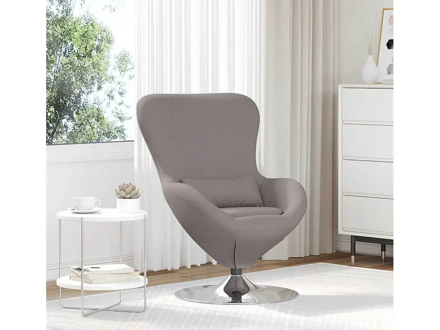 Cadeira Relax | Cadeira ovo Cinzento-acastanhado 63x73x90 cm tecido SHL420613