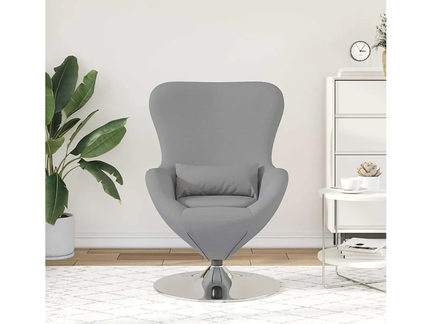 Cadeira Relax | Cadeira ovo Cinzento-claro 63x73x90 cm tecido SHL651963