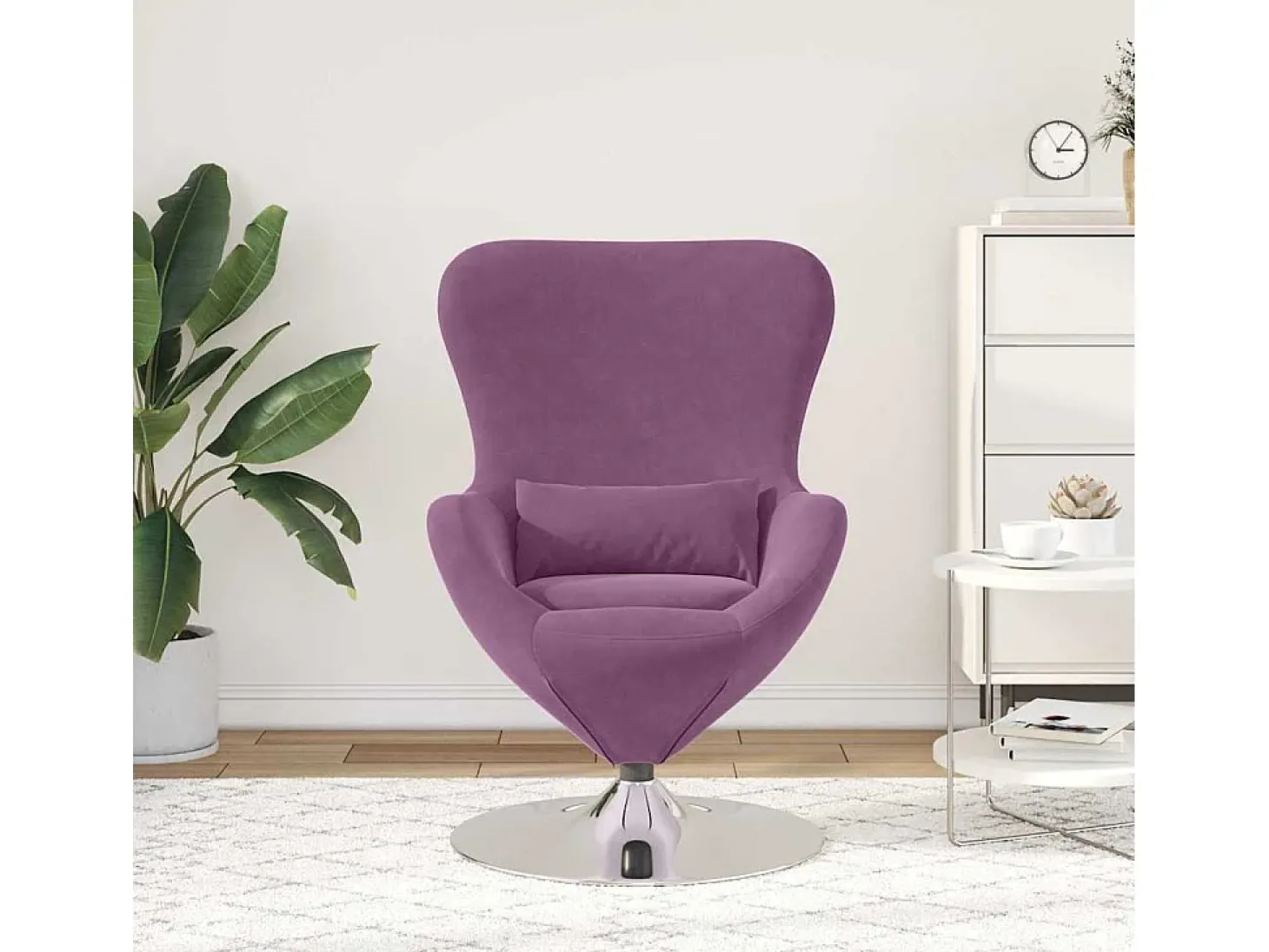 Cadeira Relax | Cadeira ovo Roxo 63x73x90 cm Veludo SHL505194
