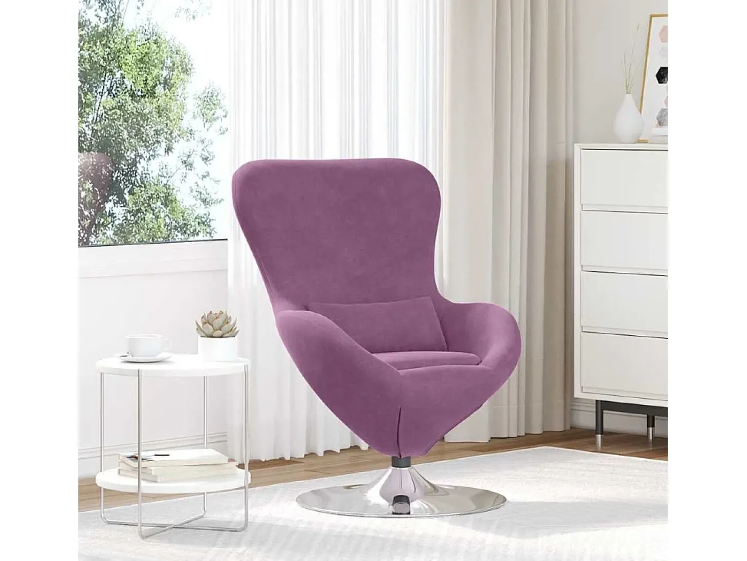 Cadeira Relax | Cadeira ovo Roxo 63x73x90 cm Veludo SHL505194