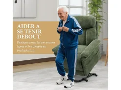 Cadeira relax de veludo cotelê com elevador elétrico, controle remoto, bolso lateral, regulável 90°-160°, Verde