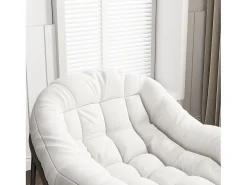 Cadeira relaxante, Cadeira de baloiço simples em vime, Cadeira em vime tecida à mão, Vime, Tecido impermeável, Bege, 90 x 105 x 80 cm
