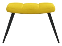 Cadeira Relaxante com Banco Veludo Amarelo Mostarda