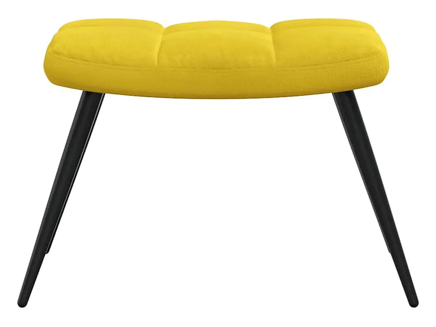 Cadeira Relaxante com Banco Veludo Amarelo Mostarda