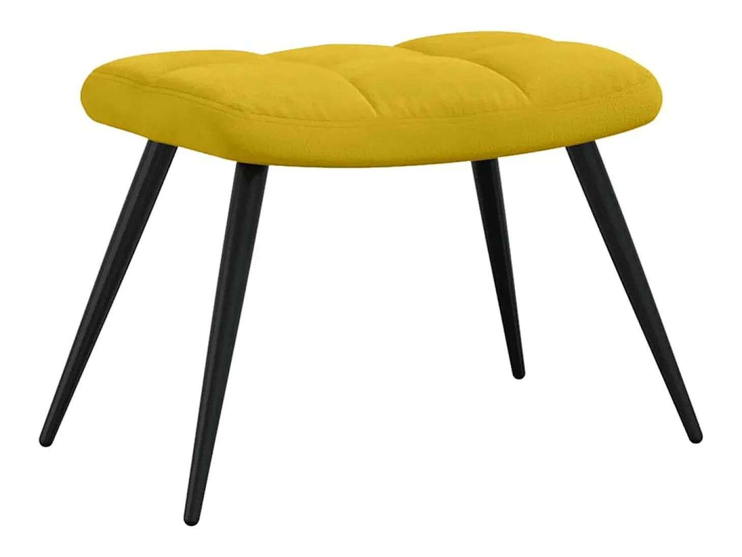 Cadeira Relaxante com Banco Veludo Amarelo Mostarda