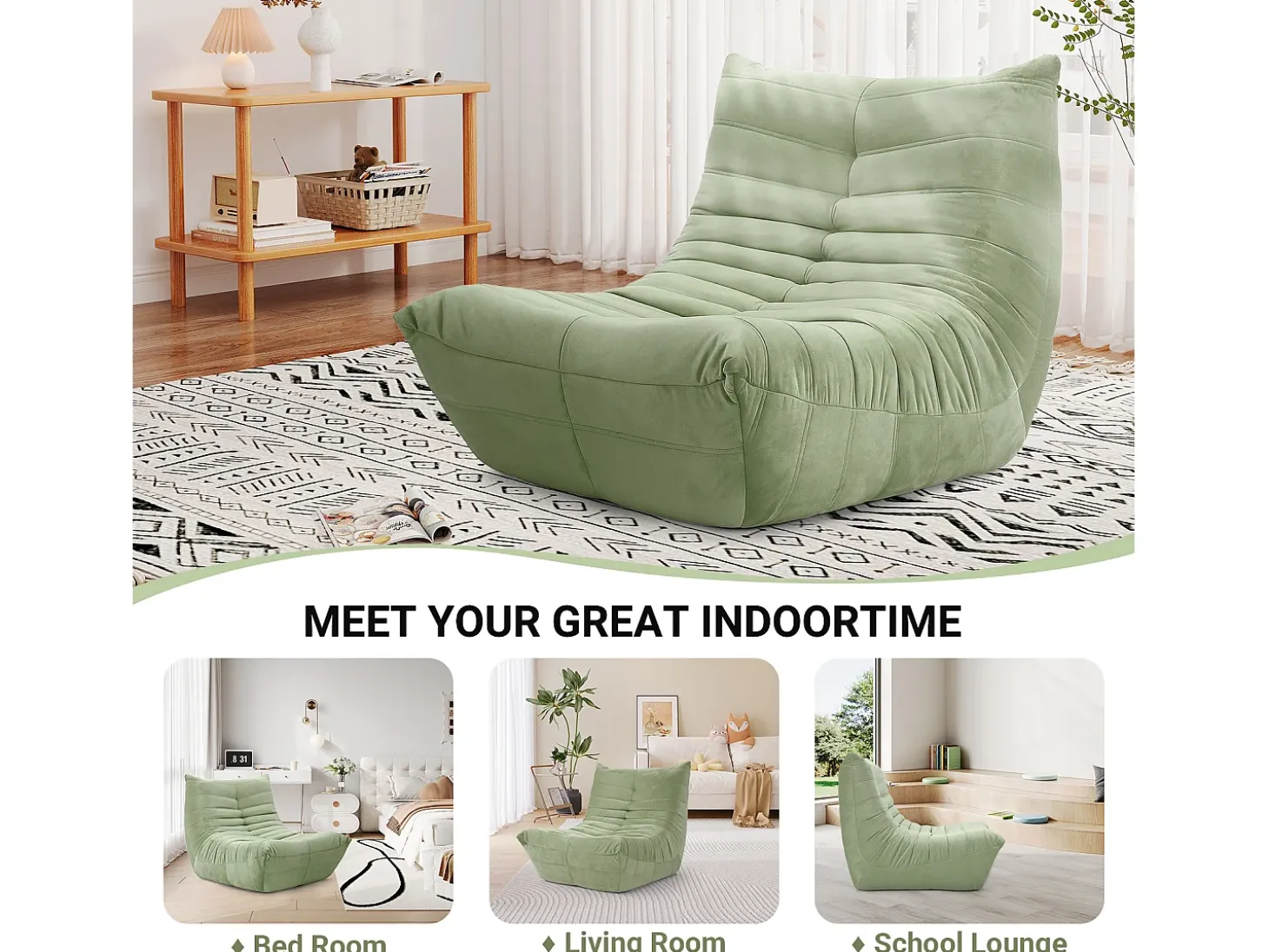 Cadeira Strazy na Caterpillar Green - assento profundo 62cm - 80x85x84cm