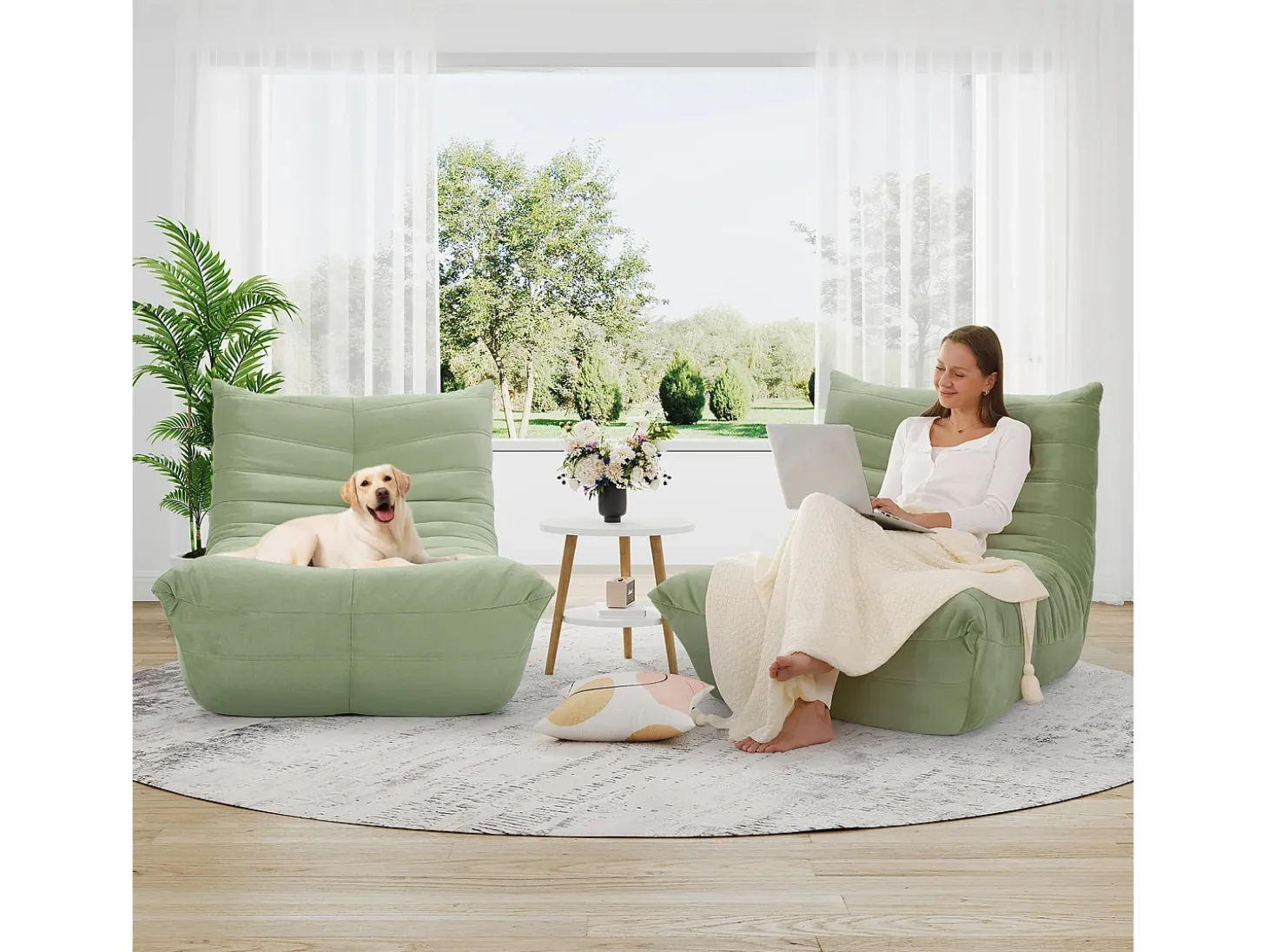 Cadeira Strazy na Caterpillar Green - assento profundo 62cm - 80x85x84cm