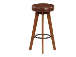 Cadeiras bar 2 pcs madeira maciça de acácia + couro genuíno PT770014